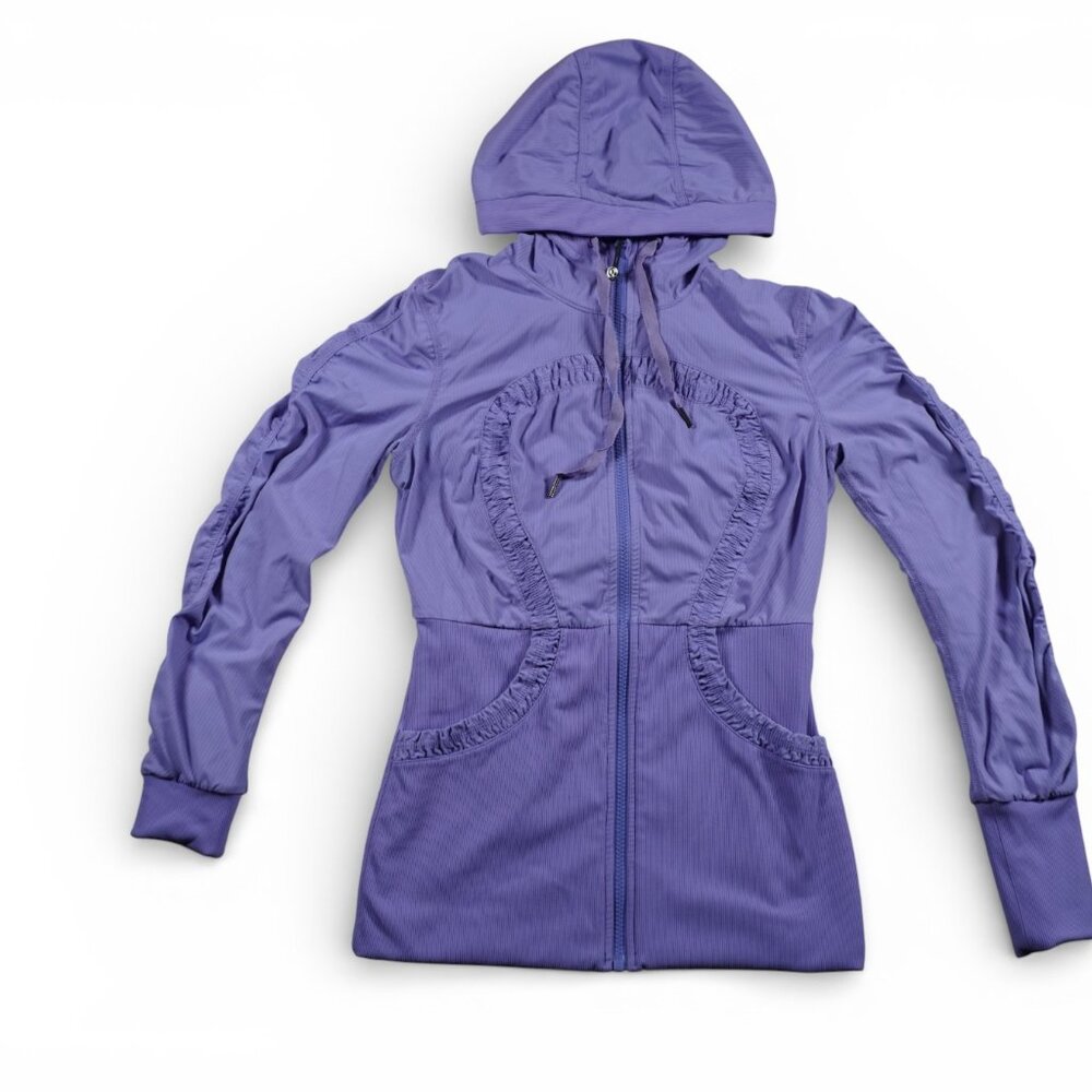 Lululemon Dance‎ Studio Jacket Womens 8 Plum Purple Reversible Full Zip Athletic